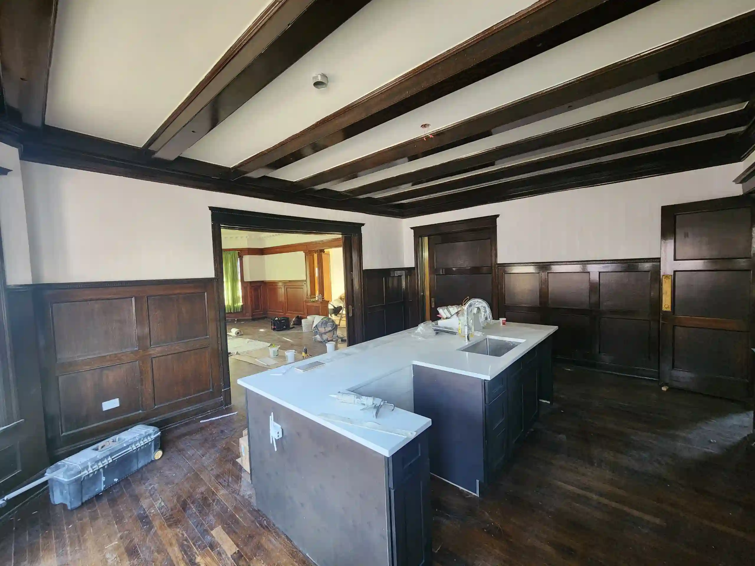 Wall preparation for wallpaper installation in Mission Hills, San Diego